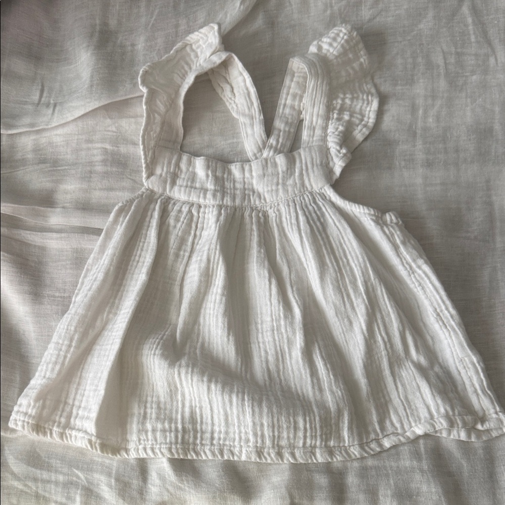 Old Navy White Gauze Ruffle Strap Baby Top